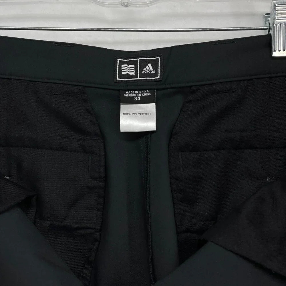 Adidas Golf Pants Men's Size 34 Chino Flat Front Straight Leg Performance Black - Picture 7 of 10